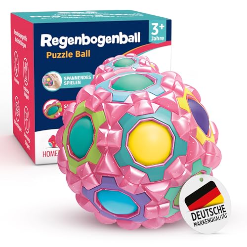 Regenbogenball pink - Geduldspiele für Kinder ab 3 Jahre, Magic Ball Geschicklichkeitsspiel, Knobelspiel BZW. Puzzleball, ideale Kleinigkeiten für Kinder als Geschenk oder für den Adventskalender